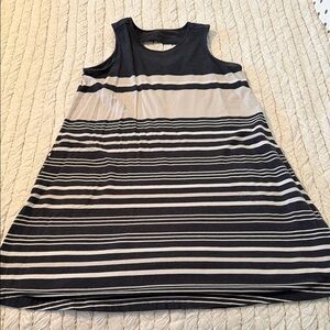 Aventura Black and Cream Striped Dress